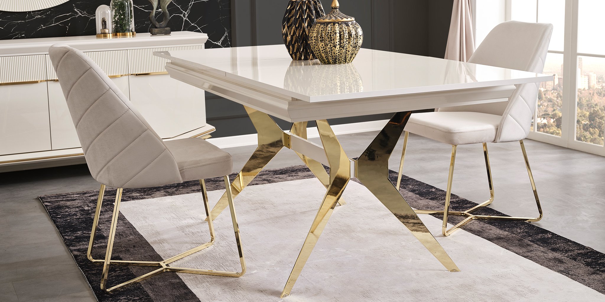Asos Gold Yemek Odası Takımı - İnegöl Mobilya